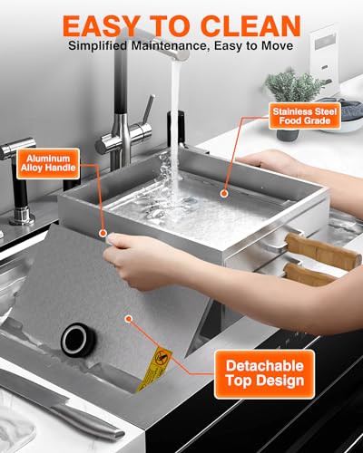 Image of PYY Rice Noodle Roll Steamer Machine - 2 Layers Chinese Cantonese Cheung Fun Changfen Maker for Commercial and Home Use with Extra Stainless Steel Holed Steam Tray and Long Wooden Handle