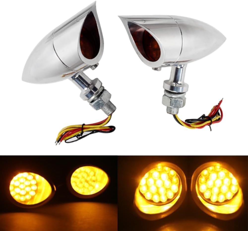 MACHSWON Turn Signals Lights, 2 PC 12V Motorcycle Running Brake Lamp LED Indicator, Compatible with Most Motorcycles with 10mm Mounting Hole