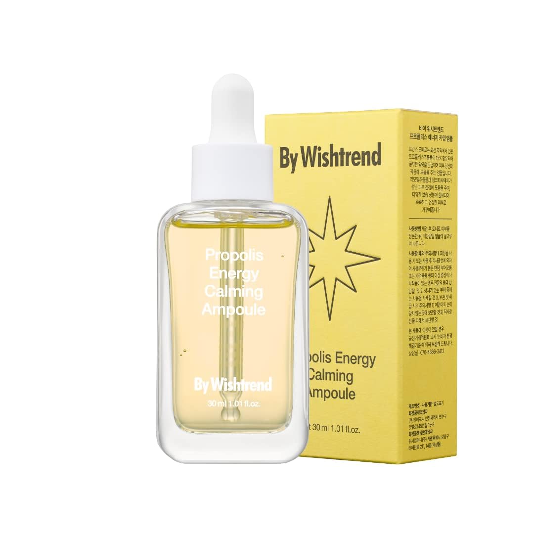 BY WISHTREND]Propolis Energy Calming Ampoule 30ml 1.02 Fl Oz - Prevent Blemishes, Hydration, Hyperpigmentation, Ideal for Sensitive, Troubled Skin, Light Propolis ampoule