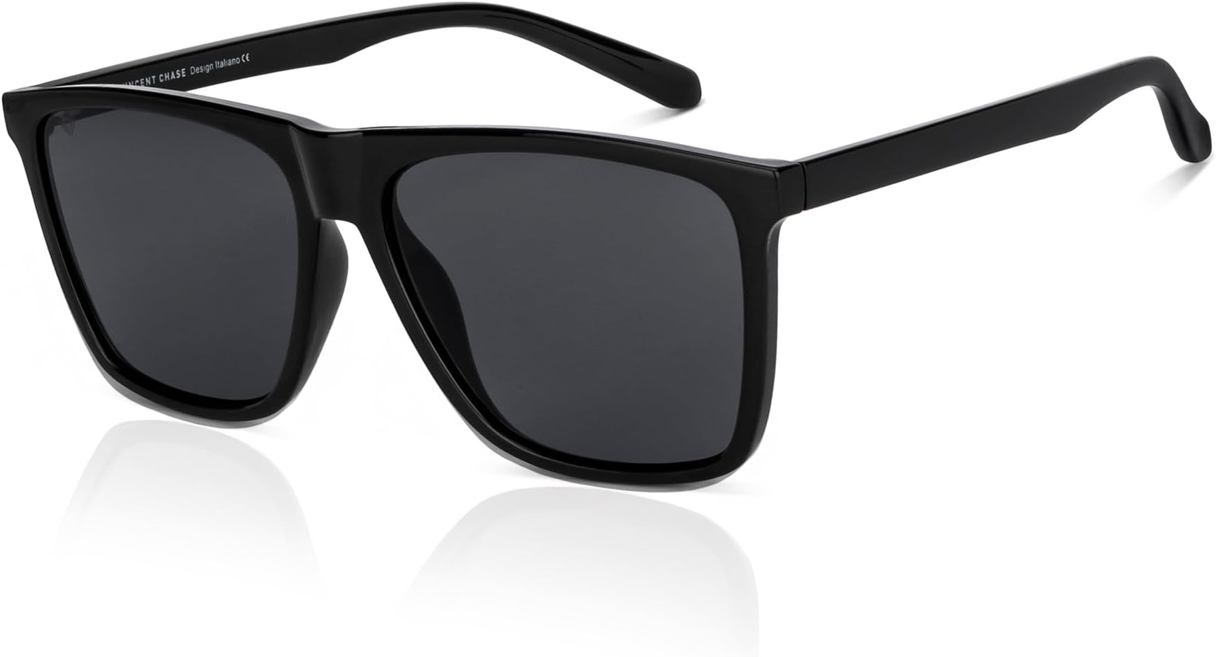 Vincent Chase By Lenskart | Black Grey Full Rim Square | ATHLEISURE | Branded Latest and Stylish Sunglasses | 100% UV Protected | Men & Women | Large | VC S14525