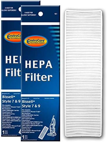 EnviroCare Filtro de repuesto para aspiradora HEPA de repuesto premium hecho para adaptarse a aspiradoras verticales Bissell Style 7, 9 y 16, 2 filtros