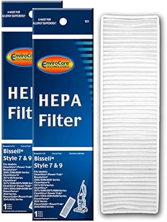 EnviroCare Premium Replacement HEPA Filtration Vacuum Cleaner Post Motor Filter made to fit Bissell Style 7, 9, 16 Upright Vacuums 2 Filters