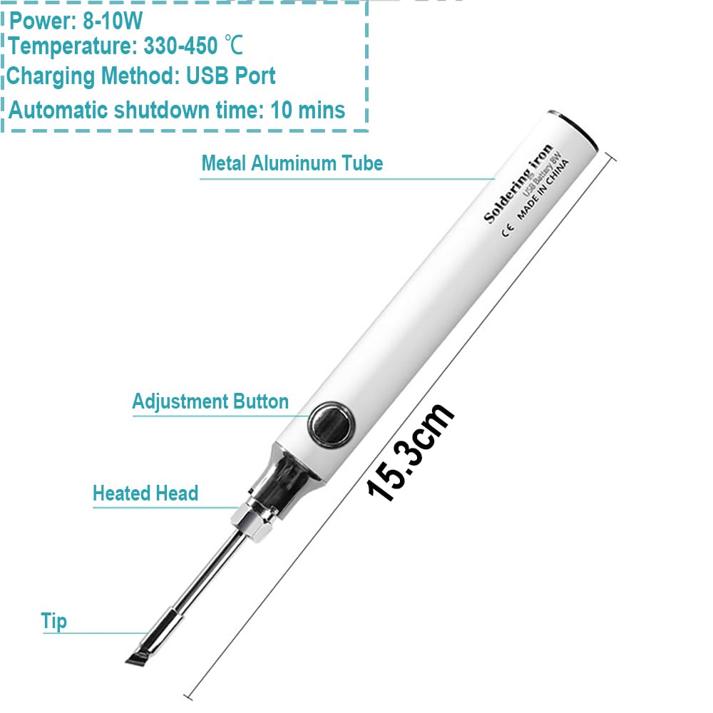 Set di saldatore USB da 8W temperatura regolabile riscaldamento del nucleo in ceramica strumenti di riparazione per saldatura a saldare per saldatura domestica portatile  1420