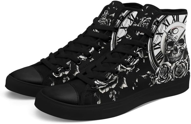 Skull High Top Sneakers Unisex - Fashionable Gothic Style