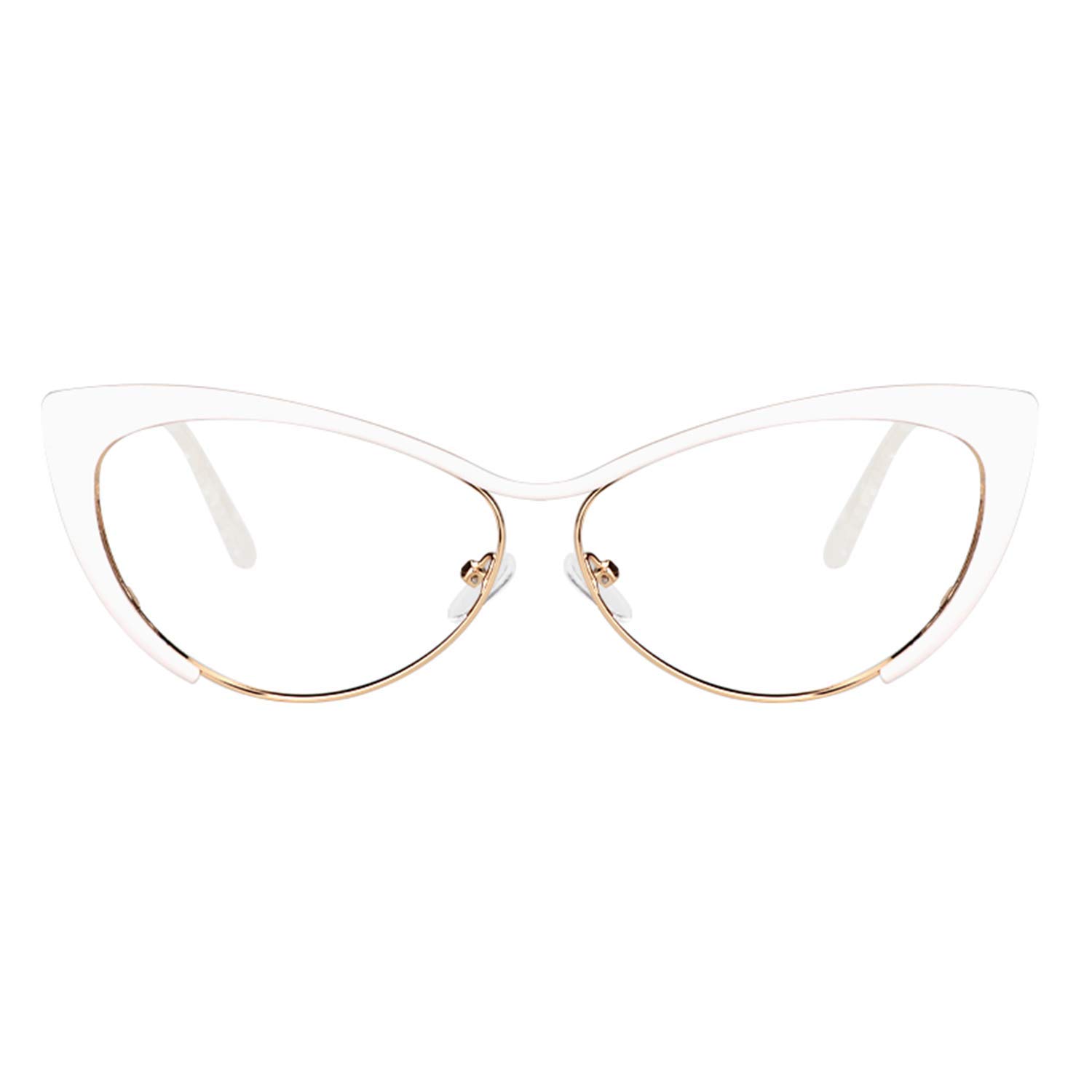Zeelool Oversized Cat Eye Blue Light Blocking Glasses for Women Metal Eyewear Ellen VFM0176