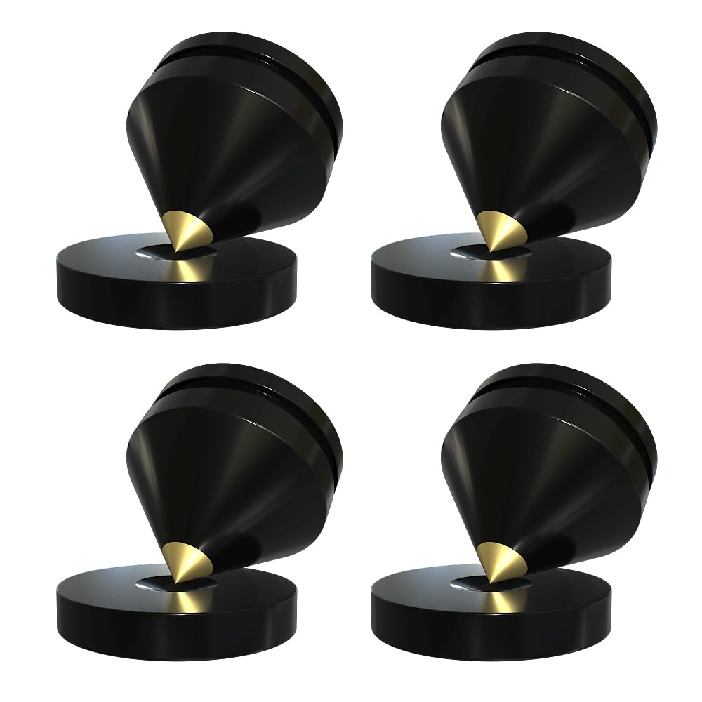 Xirhhur 4Pcs Speaker Isolation Spikes Floor Protectors Shockproof Speaker Isolation Spikes with Base Pad for Speaker,Subwoofer,Amplifier,Turntable,