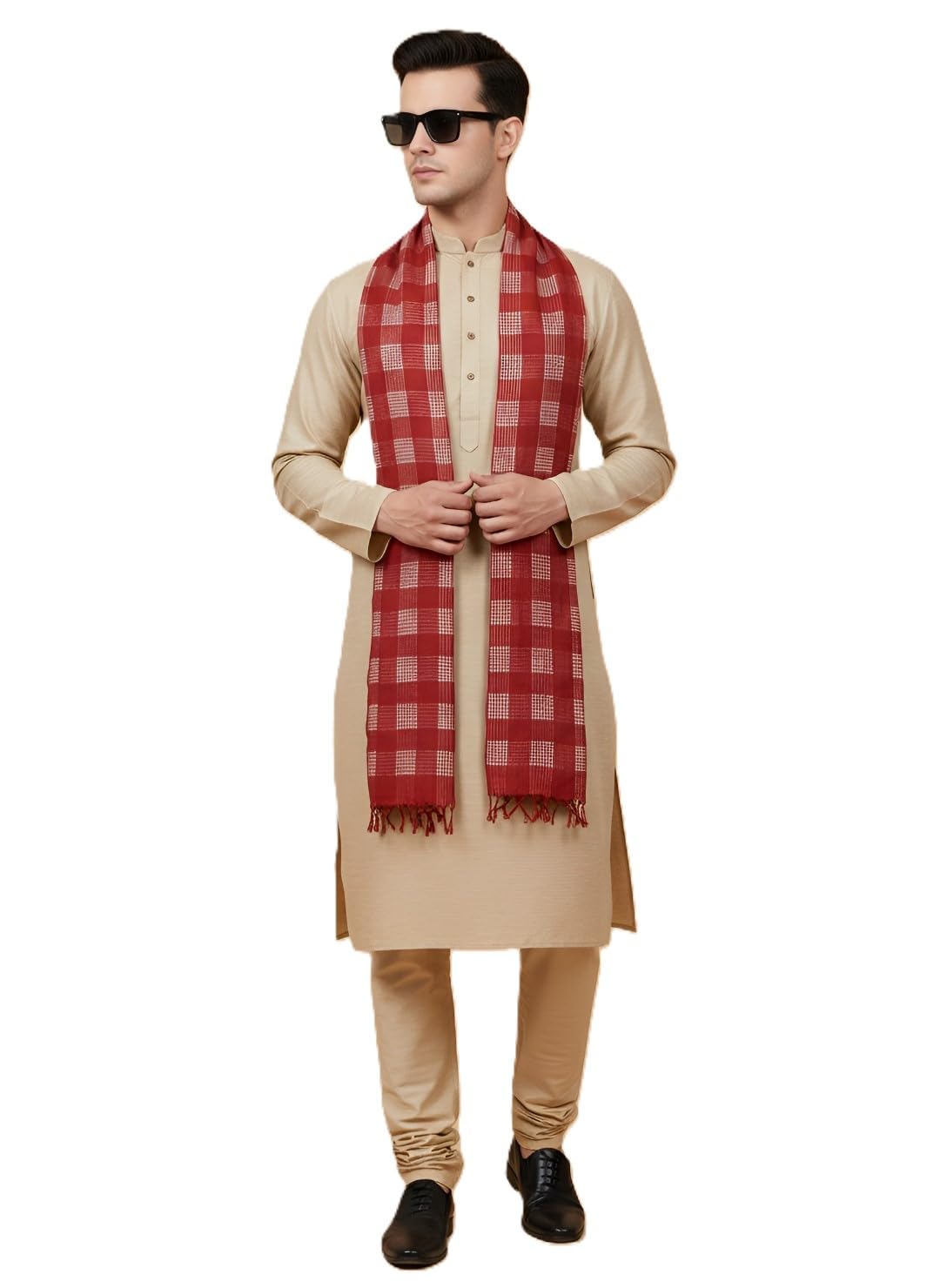 Men Self Design Cotton Dupatta (Free Size)-image-44