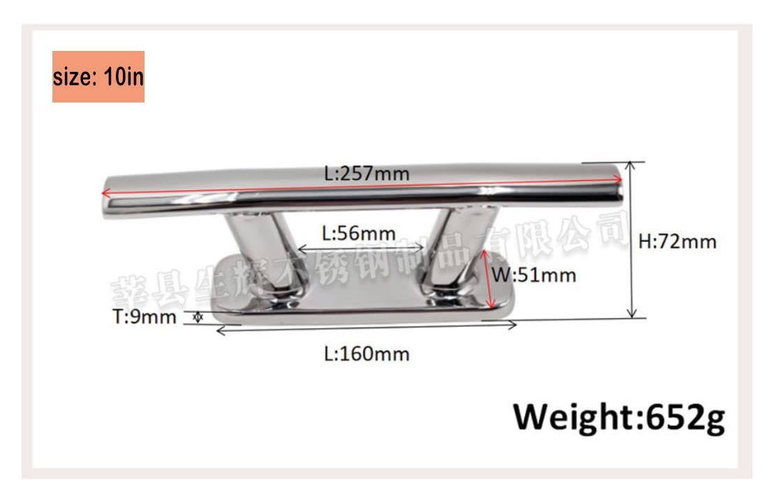 2 PZ 6 "8 '' 10 '' 12 '' In Acciaio Inox Heavy Duty Elegante Ovale Ormeggio Tacchetta Bollard per Marine Boat Trailer Corda di ormeggio Tacchetta
