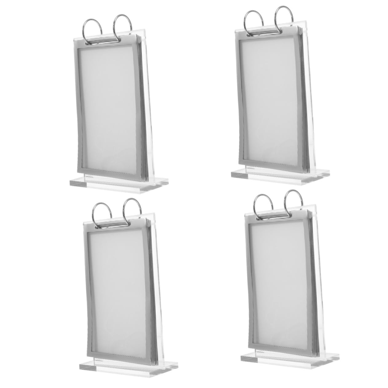 TEHAUX Lot De 4 Présentoirs De Menus Stables Et Robustes Avec Base En Acrylique Pour Restaurants Et Hôtels
