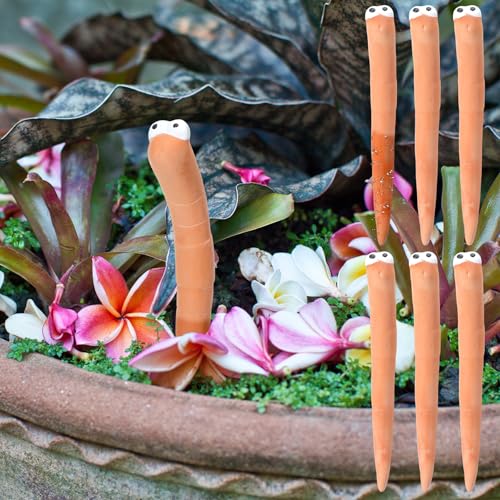 Relaxweex 6 Pcs Water Sensor Ceramic Worm The Potting Shed Worm Water Sensor Plant Decoration...