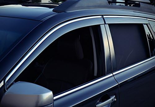WellVisors Window Visors Wind Deflectors Compatible with Subaru 2010-2014 Outback with Chrome Trim Rain Guards 3-847SU004