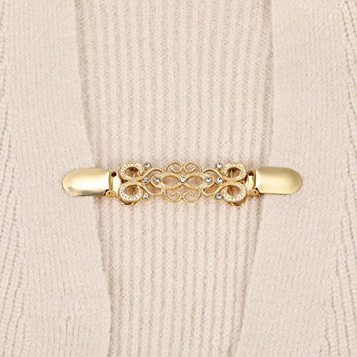 Image of uxcell Retro Sweater Clips Vintage Dress Clips Back Cinch Clip Cardigan Collar Clips Scarf Clips Shawl Clasps
