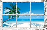 HUNTINGTON GRAPHICS Tropical Window - Palm Trees Poster 24X36