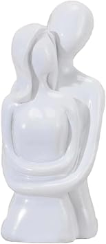 Resin Hugging Lovers Couple Statue Abstract Art Sculptures Moderns Home Decors for Desktop Shelf Bookshelf Decoration Couples Sculpture Abstract Art Figurine for Office Table Decor Living Room