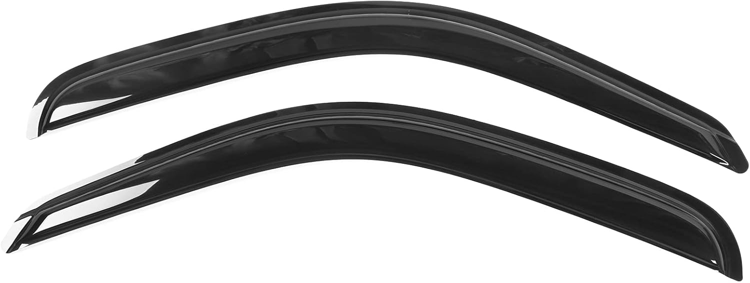 Window Visor Compatible with 1995-2004 Toyota Tacoma Standard Cab, Slim Style Tape On Type Smoke Tinted Acrylic Shade Rain Sun Guard Wind Vent Air Deflector by IKON MOTORSPORTS