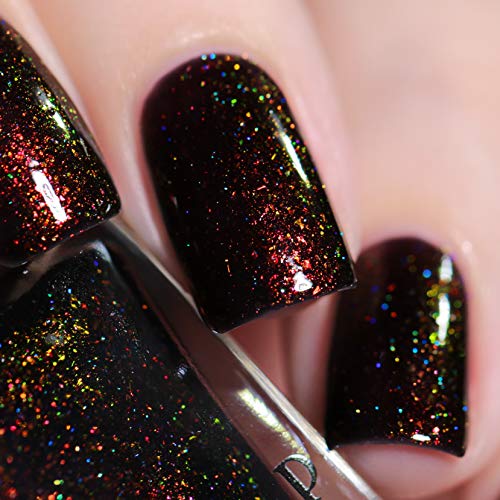 Image of ILNP Underground - Deep Black Holographic Shimmer Jelly Nail Polish