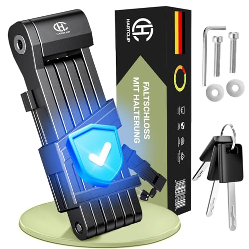 HARTCLIP Faltschloss mit Halterung 85 cm – robuste Bauweise, Fahrradschloss hohe Sicherheit und praktischer Diebstahlschutz für Fahrräder, Ebike & Co. HARTCLIP Faltschloss mit Halterung 85 cm – robuste Bauweise, Fahrradschloss hohe Sicherheit und praktischer Diebstahlschutz für Fahrräder, Ebike & Co.