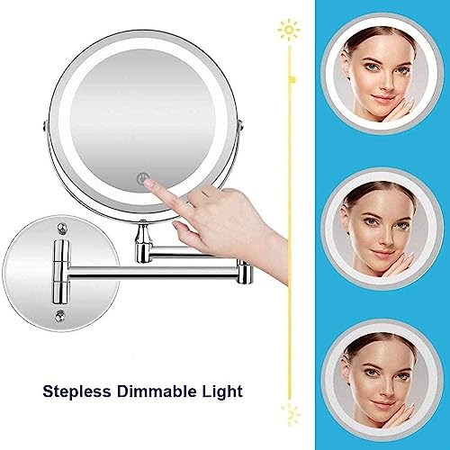 Miroir de courtoisie rond 7 pouces : la précision d'un zoom 10x pour vos soins visage