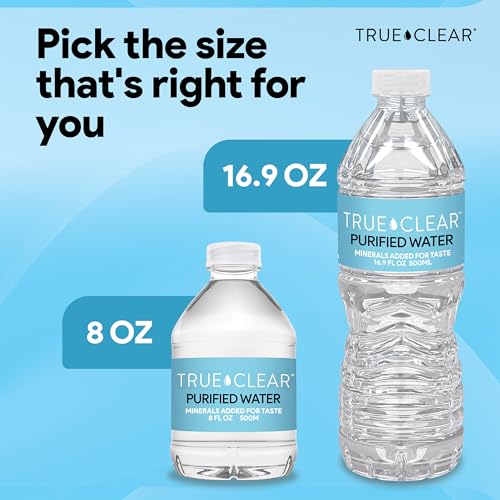 Image of True Clear Purified Drinking Water, 8 fl oz Bottles, 24-Pack, BPA-Free