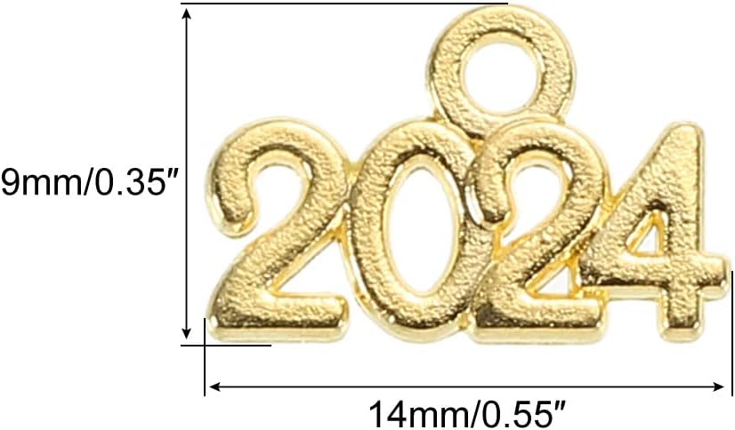 MECCANIXITY Year Number Charm, Graduation Year Charm, for Tassel, DIY Jewelry Making, Necklace Bracelets, Keychain - Image 2