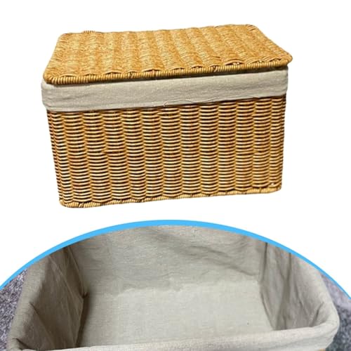 Cesta de almacenamiento hecha a mano con trenzado premium de ratán de imitación 4