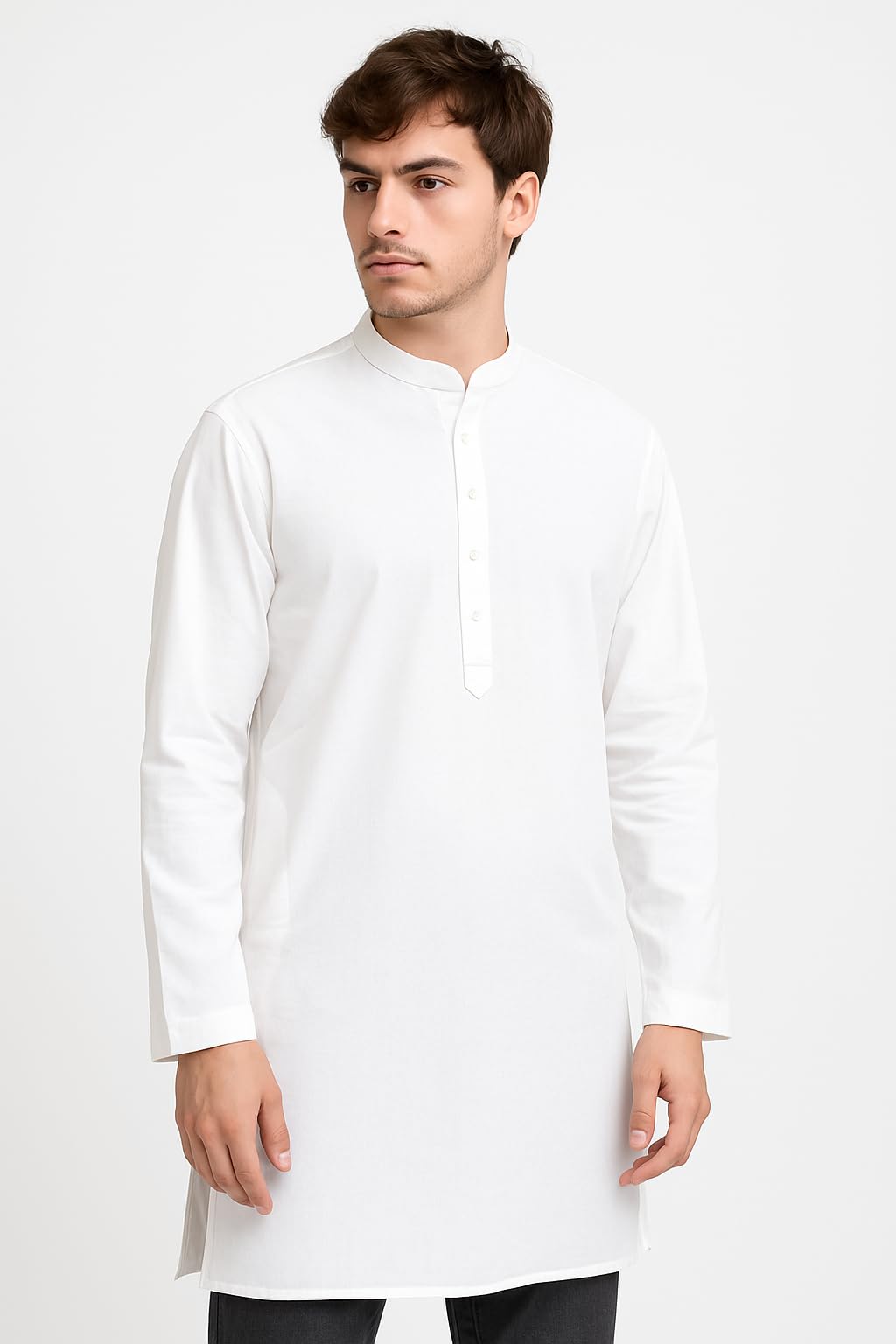 jaipur hand block Men's Pure Cotton White Kurta – Long Sleeve Mandarin Collar Traditional Ethnic Wear for Festivals, Puja & Casual Daily Use-picture-26