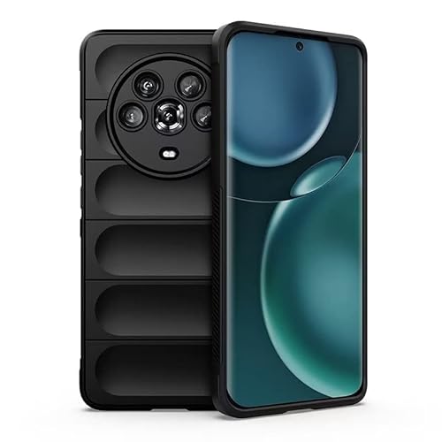 RankOne Coque en Silicone Liquide Airbag pour Honor Magic4 Pro 6.81", Housse Etui de Résistant Aux Chocs de Bouclier - Le Noir Cover