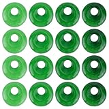 Lot de 10 breloques en forme de donut en jade de taille uniforme dans des tons verts assortis emballés dans des étuis de rangement de protection. Quantité parfaite pour créer des ensembles de bijoux assortis ou des projets d'artisanat mixtes nécessitant des éléments de design répétés
