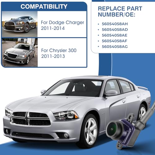 Image of Rear View Backup Reverse Camera Fit for Dodge Charger Chrysler 300 2011-2014 Parking Back Up Assist Camera Replace# 56054058AD, 56054058AE, 56054058AF