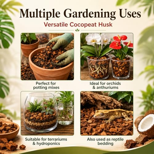 Image of Premium Natural Coconut Husk Chips 500g for Orchids & Reptile Bedding