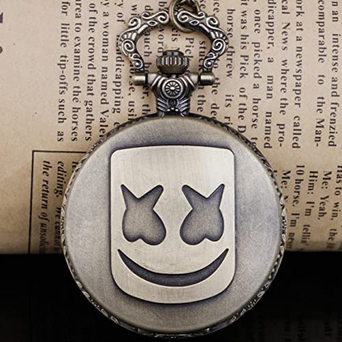 ZAPION Reloj de Bolsillo de Cuarzo con patrón de Payaso Antiguo, Collar con Cadena, diseño de Esfera Negra, Reloj Divertido, Reloj para Hombres, Mujeres, niños, Regalos