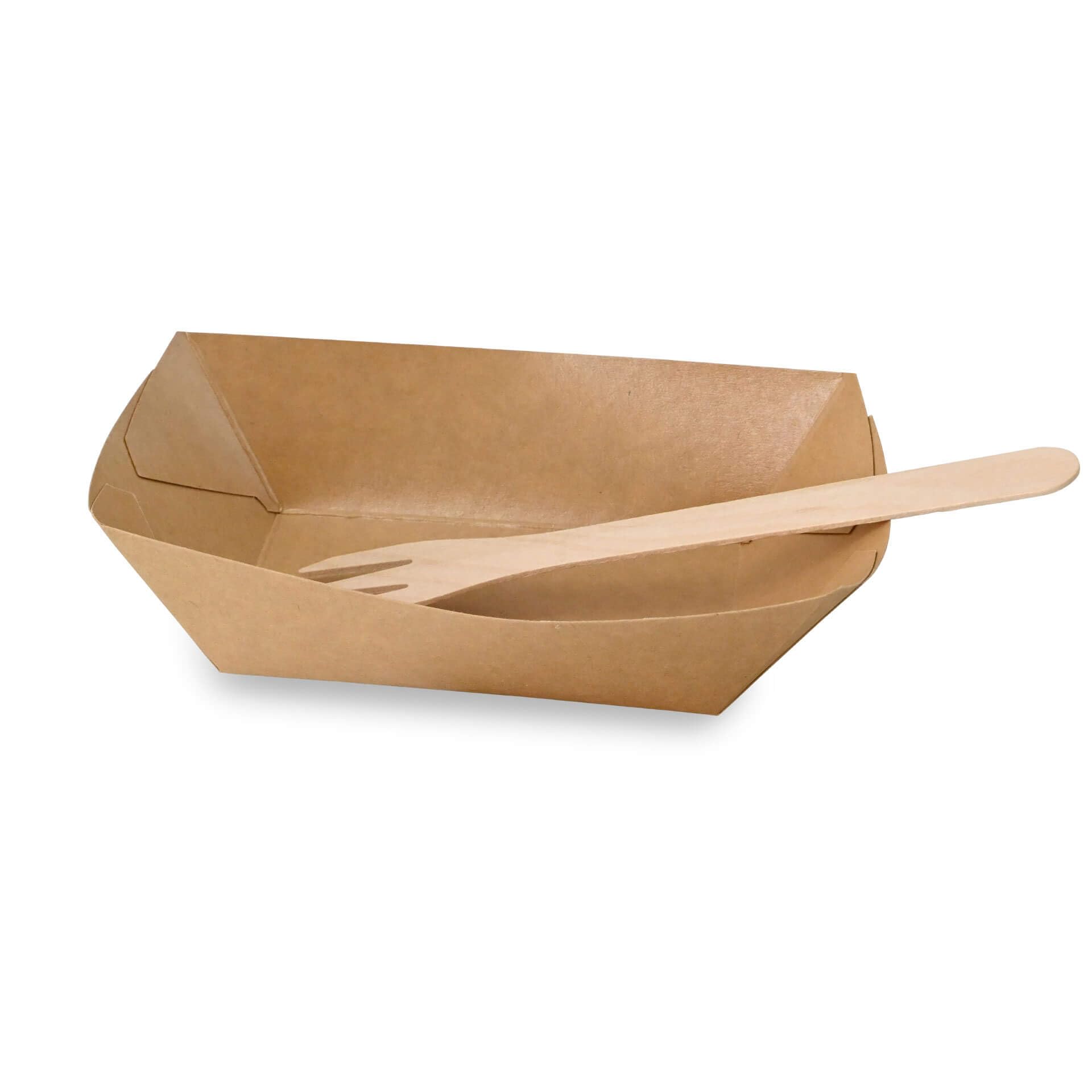BIOZOYG vaschette snack in cartone 1000 pezzi 400 ml, 17 x 12,5 x 4 cm marrone Â- Snackbox con rivestimento PE Â- vaschette per patatine, finger food, dessert, tapas, currywurst Â- piatti monouso