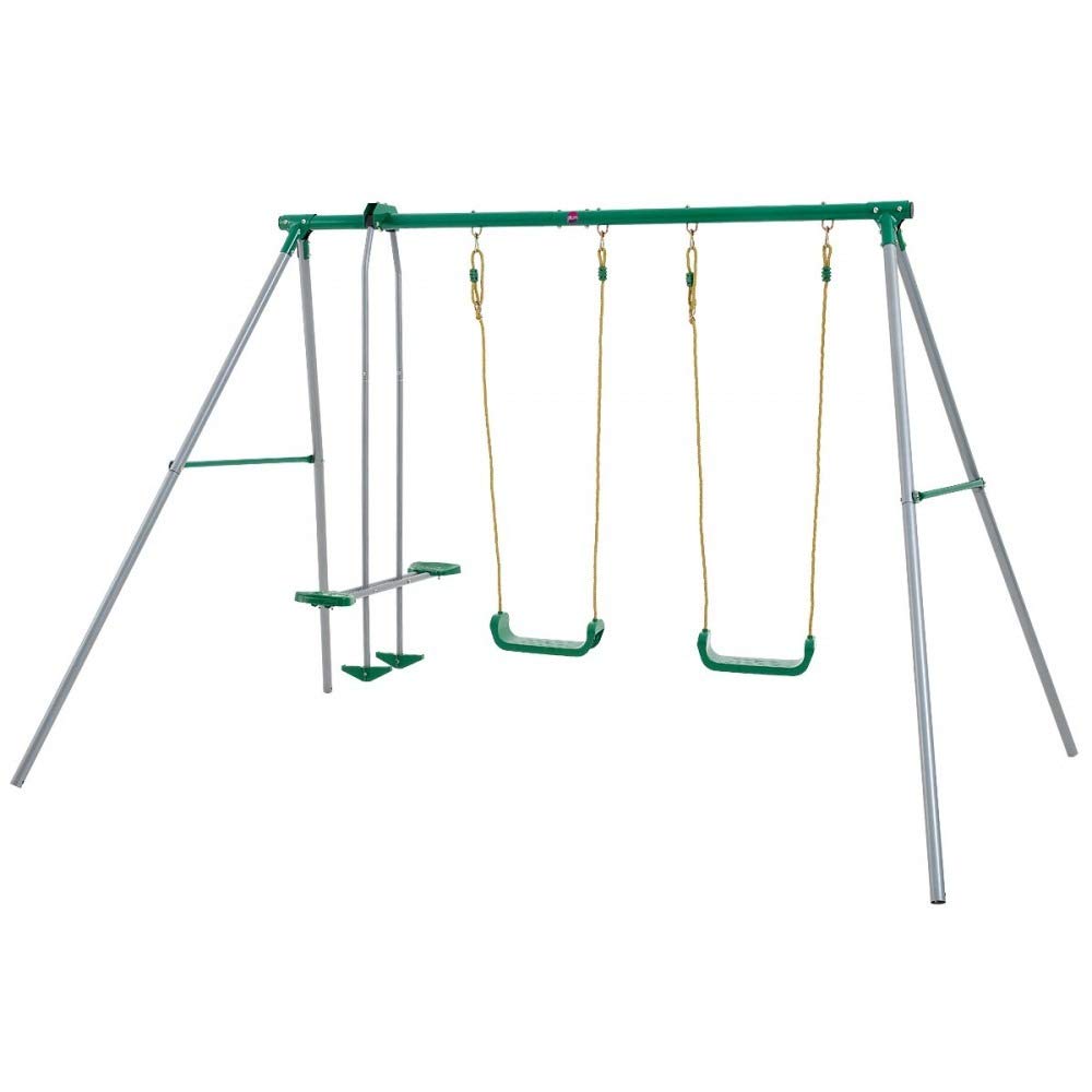 plum double swing and slide set