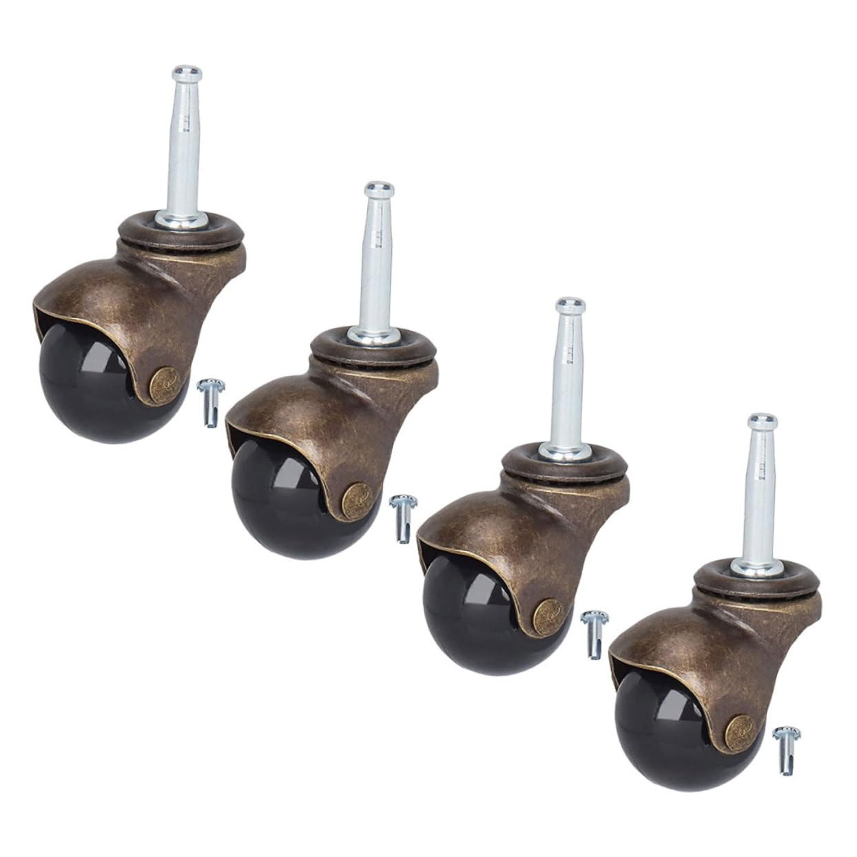 Gatuida 4pcs to rotate iron steel Desks and chairs pp replacement chair Wheels rolling office chair sofa chair home chair Wheels Chair Accessories golden ball without office accessories