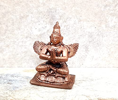 Image of Copper Idols - by Searchers Paradise ,6.3 cm , Copper Handmade Garudar 135 Grams , Patina Antique Finish, Pack of 1 Piece