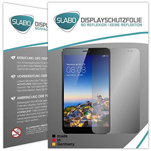Slabo 2 x Protector de Pantalla Huawei MediaPad X1 lámina Protectora de Pantalla No Reflexiones Mate suprime Reflejos Made IN Germany