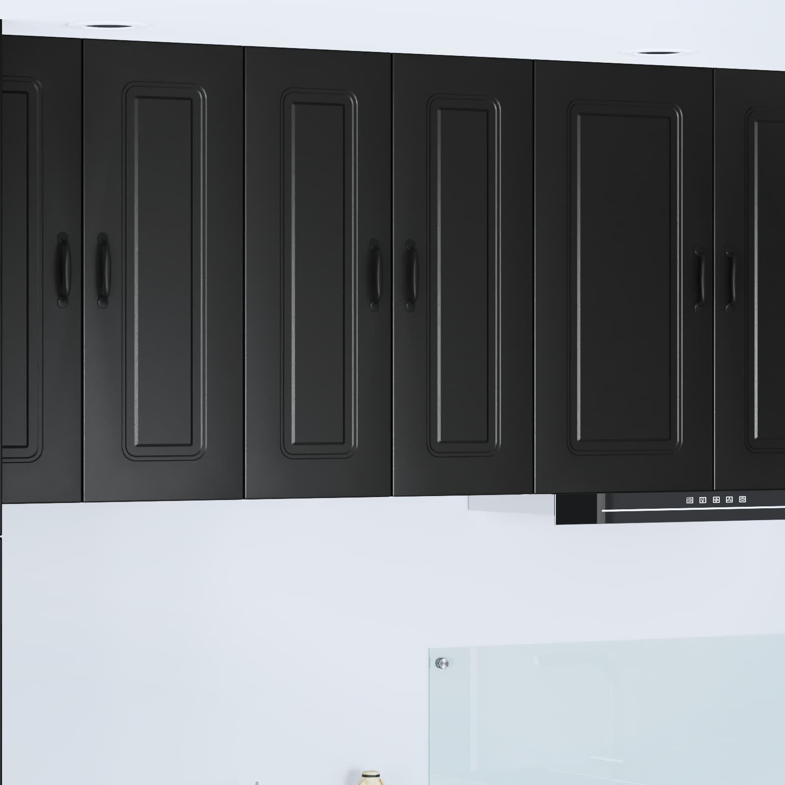 Mueble de Cocina Kalmar Negro 60 x 31 x 80 cm, Gabinete de Cocina Rectangular Moderno