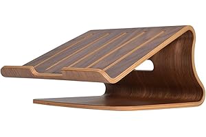SAMDI Wooden Laptop Stand for Desk - Ergonomic Laptop Holder with Heat Dissipation
