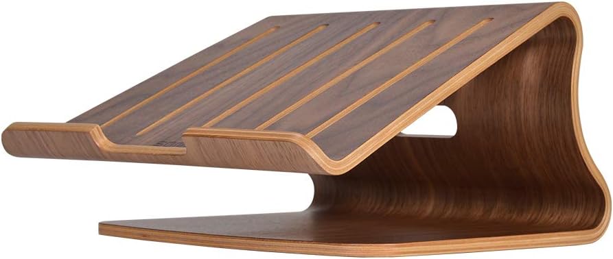 Samdi Laptop Stand Wood,Notebook Radiator Stand,Wooden Cooling Computer Holder,Suitable for Most laptops Heat Dissipation Shelf & Home Decor Office Must-Haves Desk Organiser(Walnut)