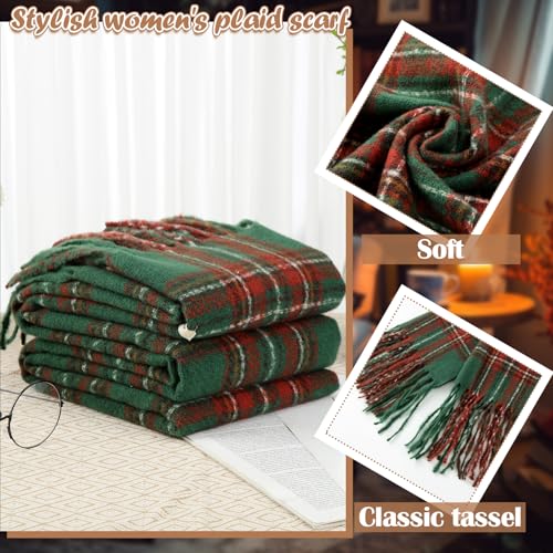 Coume Christmas Plaid Scarf for Women Men Soft Buffalo Plaid Winter Scarf Cashmere Feel Fashion Tartan Gifts4
