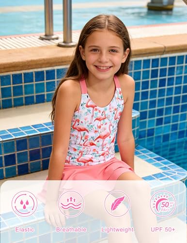Image of ALISISTER Girls Tankini Swimsuit Two Piece Bathing Suits Summer Beach Swimwear with Shorts for 7-12 Years