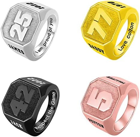 Getname Necklace Custom Number Signet Ring With Engraved Name Yea...