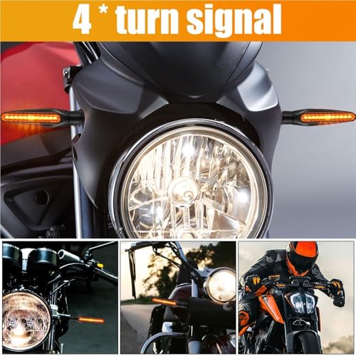 Intermitentes secuenciales de flujo continuo para moto con luz trasera integrada pack de 4 5