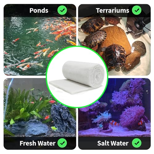 Image of hygger 3 /4'' Thick Aquarium Filter Floss 12 inchx 86 inch Poly Fiber Fish Tank Filter Media Water Polishing Filter Pad for Sump Canister Hang On Back Filter Cut to Size