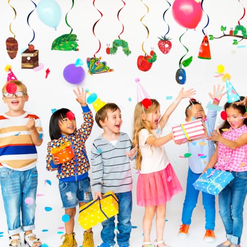 Image of 40pcs Hungry Caterpillar Hanging Swirl Butterfly Birthday Party Decorations | Hungry Caterpillar Party Supplies, 1st Caterpillar Birthday Decorations, Spring Party Decorations