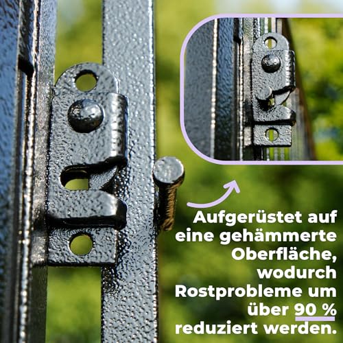 SunsGrove 6-teilig Welpenauslauf 80cm Hoch, Schwerlast Hundestall für drinnen mit 1 Türen, Anti-Rost Hundezaun, Automatische Verriegelung, Pet Playpen for Yard RV Camping, Schwarz
