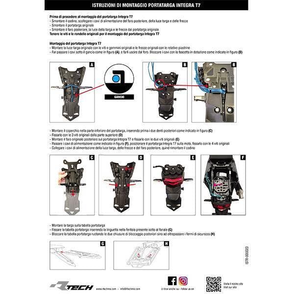 PORTATARGA A LED INTEGRA NERO PER YAMAHA T7