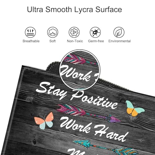 Image of Gaming Mouse Pad Large Mousepad Inspirational Desk Mat Stay Positive Work Hard and Make It Happen Desk Pad 31.5x15.75 Rubber Base Computer Pad with Stitched Edges for Work Game Home Office