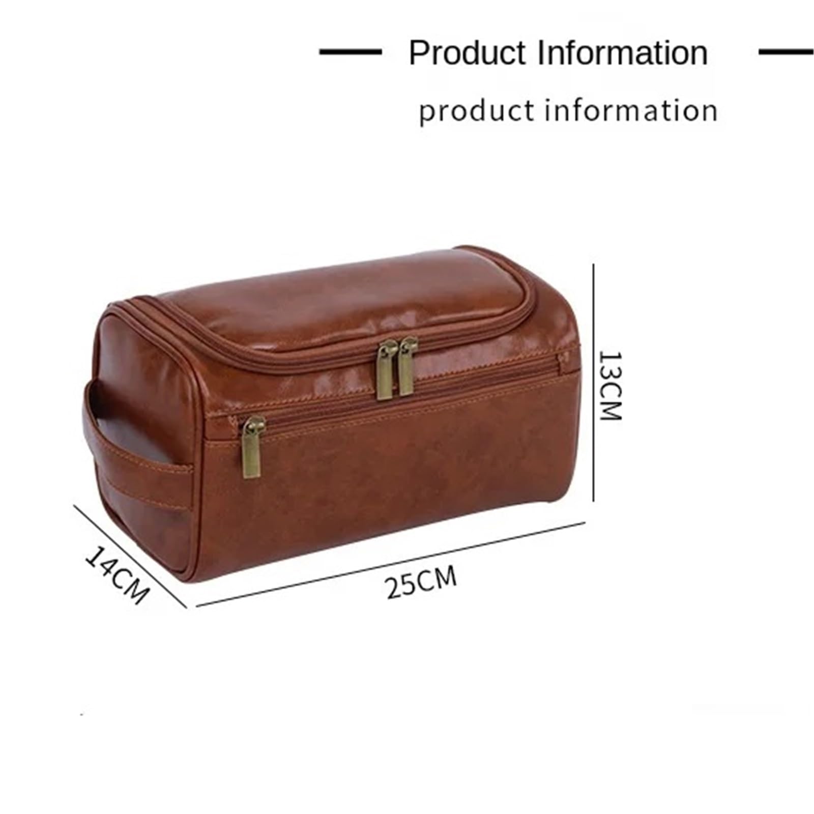Neceser de Viaje Bolsa de Maquillaje Colgante Gran Capacidad, Piel sintética, for Hombre, con Doble Capa, Organizador artículos Esenciales Viaje(Brown1)