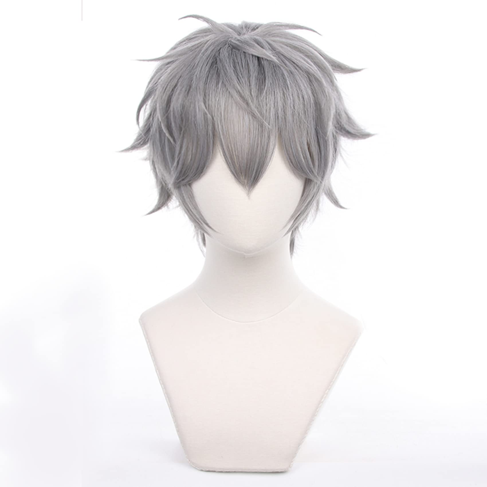Grey Short Wig for Men with Straight Messy Heat Resistant Fiber Synthetic Costume Hairs for Men Halloween Comic Con Cos Anime Party Replacement Wigs - Image 2